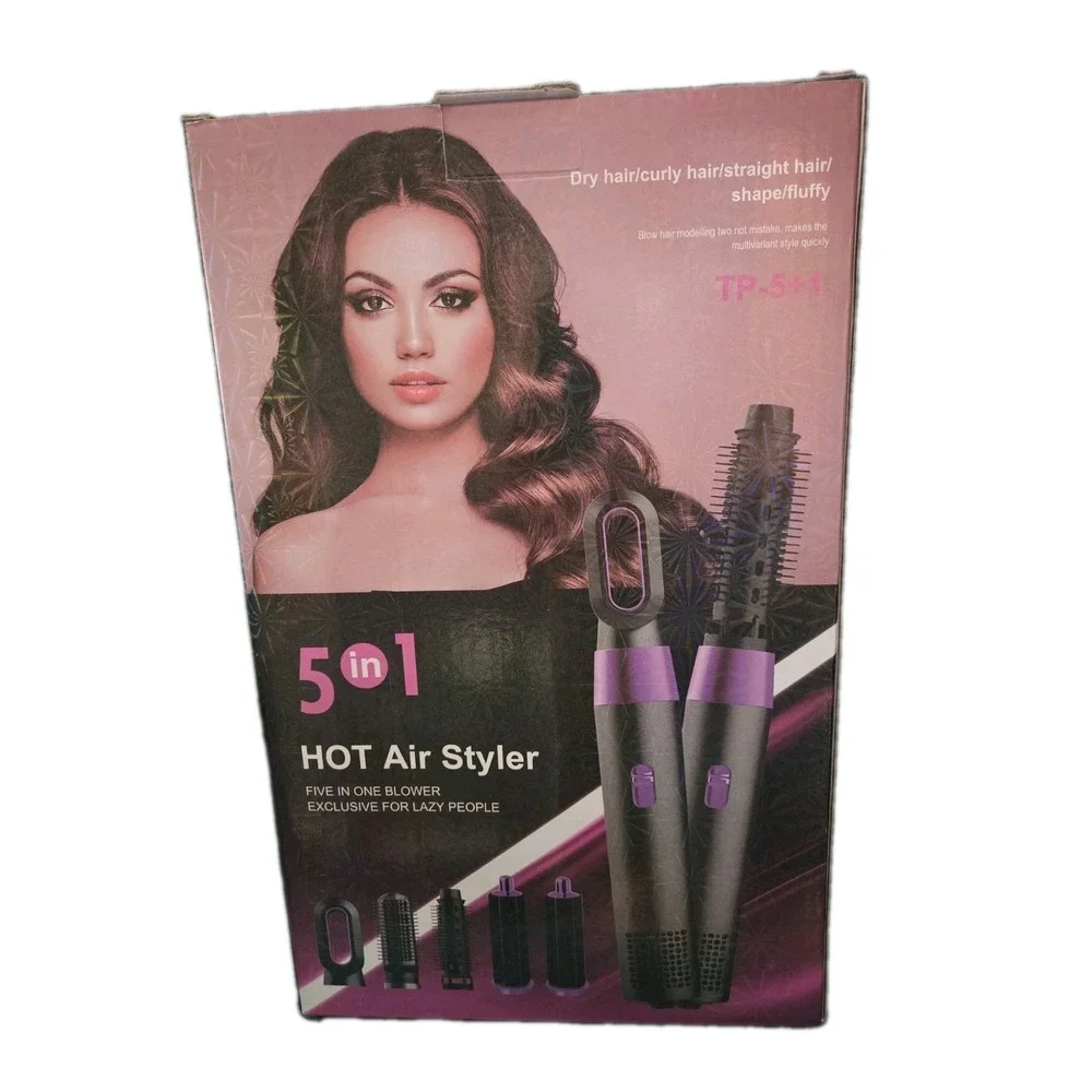5 in 1 Hot Air Styler Blow Dry Curly Straight Hair Multivariant Styling Tool New
